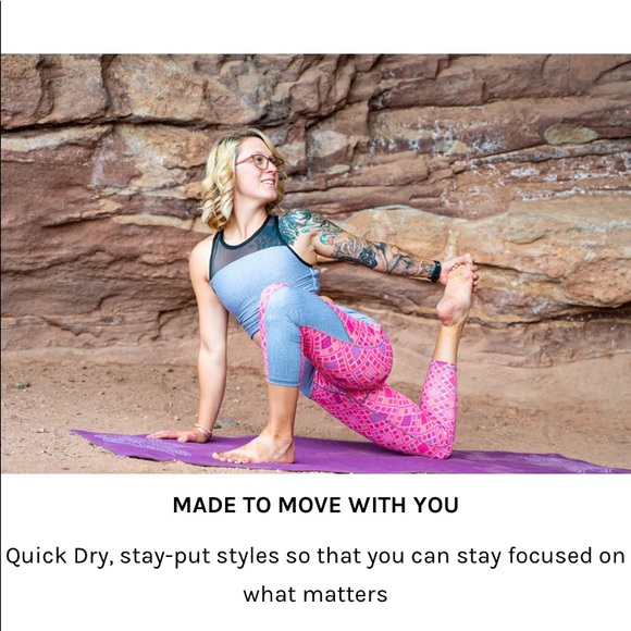 NEW! $78 SCOUT DESIGNS Size MEDIUM Black Leggings Green Geometric Dots Stripes - Picture 6 of 13